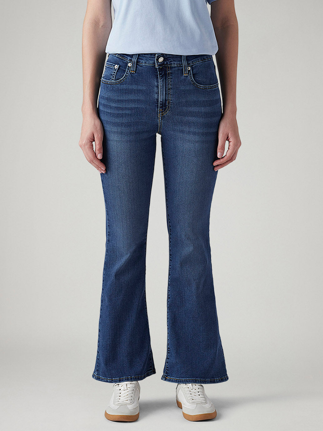 Women's 726 Blue Flared Fit High Rise Jeans - Front View