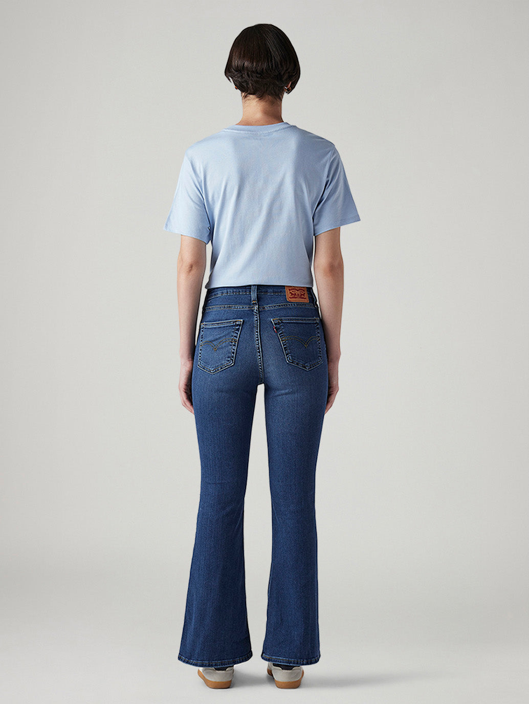 Women's 726 Blue Flared Fit High Rise Jeans - Back View