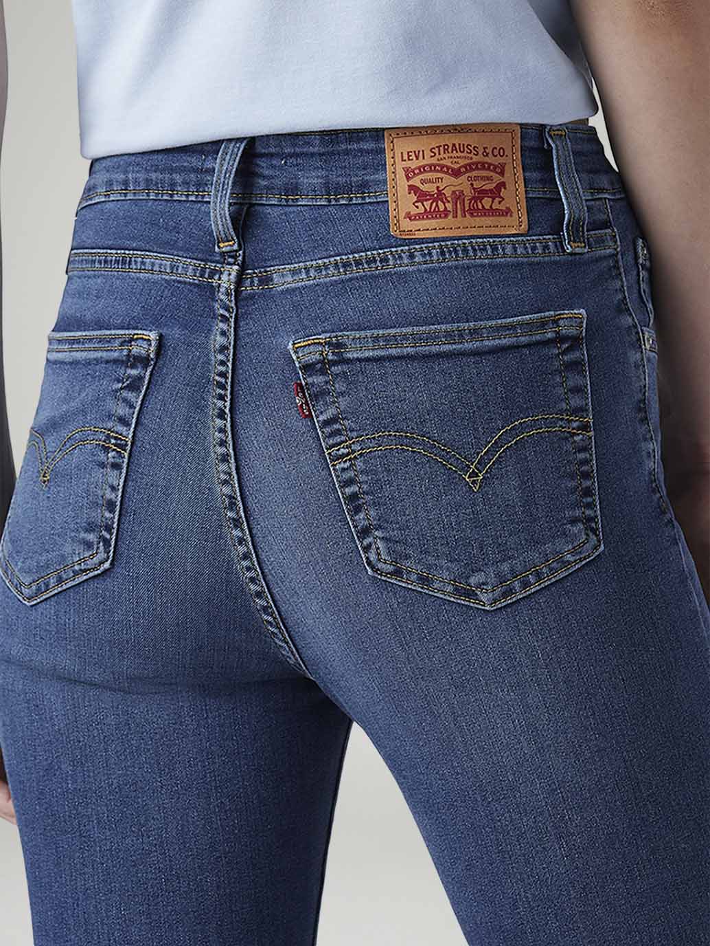 Women's 726 Blue Flared Fit High Rise Jeans - 20 View