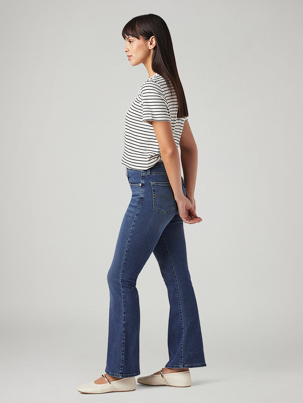 Womens 726 High Rise Flared Fit Cotton Stretch blend Jeans - 39df6851-72c8-4ff3-b61d-21eaed2986ca View