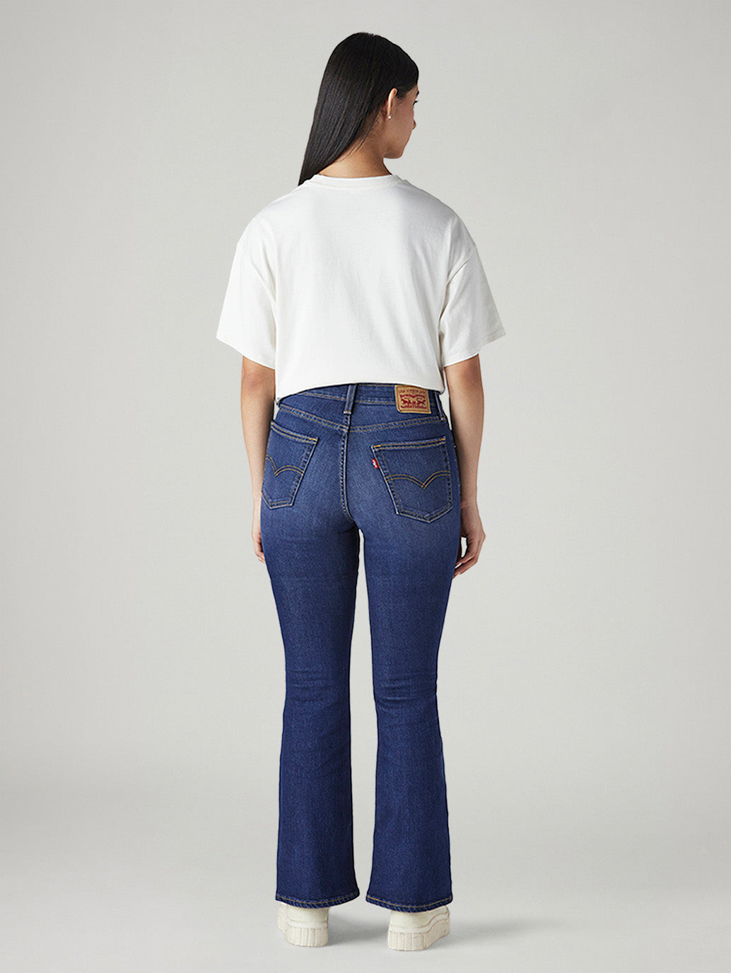Women's 726 Dark Blue Flared Fit High Rise Jeans - Back View