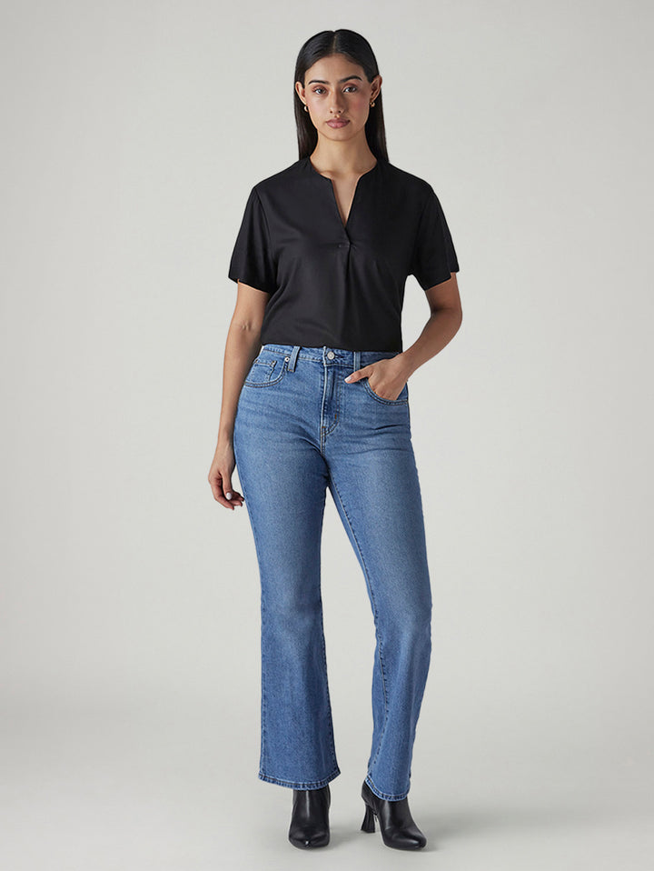Women's 726 Blue Flared Fit High Rise Jeans