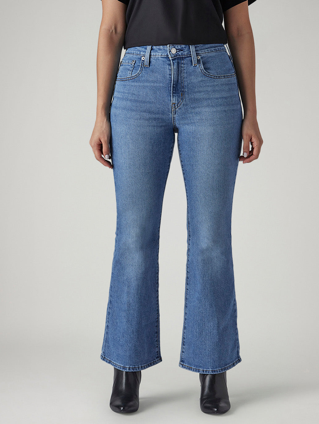 Women's 726 Blue Flared Fit High Rise Jeans - Front View