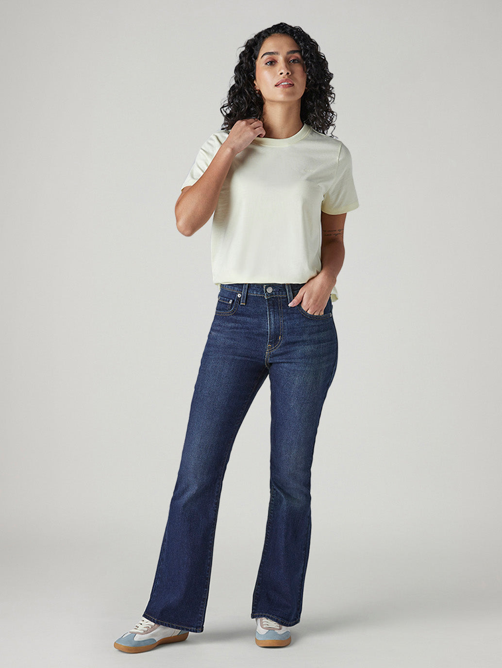 Women's 726 Dark Blue Flared Fit High Rise Jeans