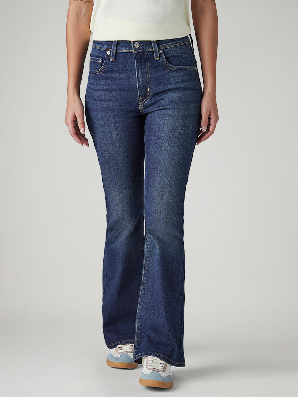 Women's 726 Dark Blue Flared Fit High Rise Jeans - Front View