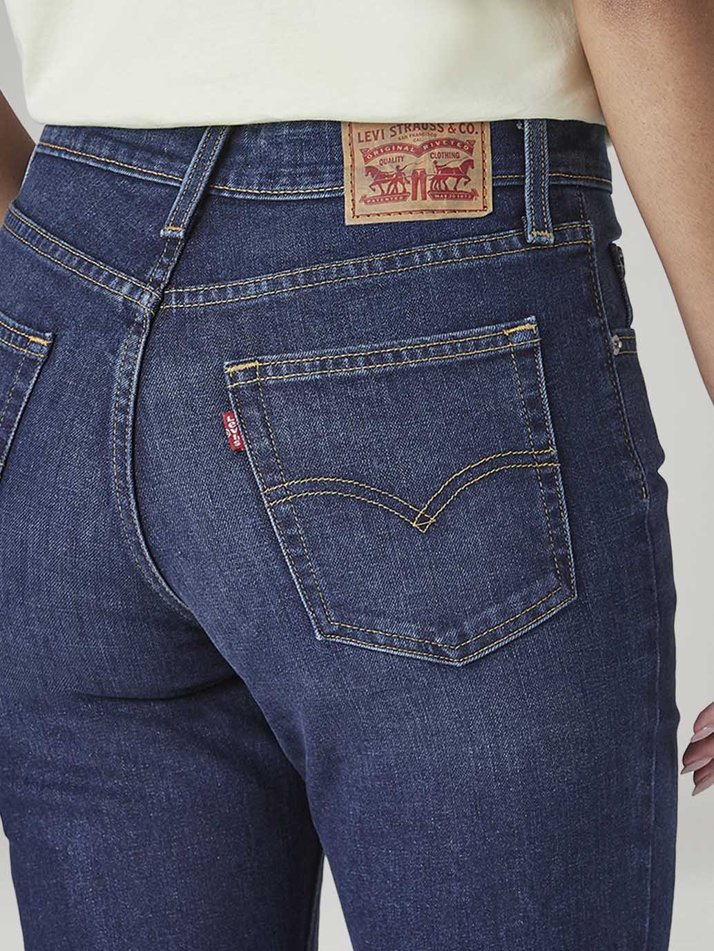 Women's 726 Dark Blue Flared Fit High Rise Jeans - Detail View