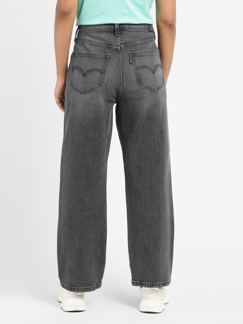 Women's Black Baggy Fit Mid Rise Jeans - 35524a66-92a7-4051-b092-caa963fd78ac View