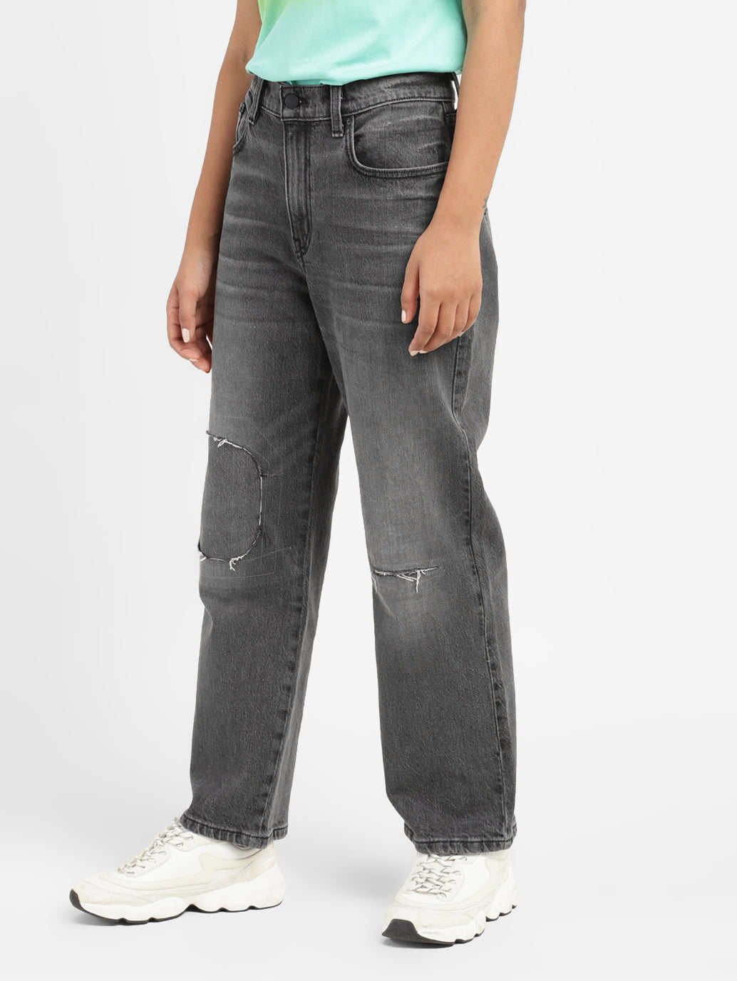 Women's Black Baggy Fit Mid Rise Jeans - 8c540c8d-63f2-429d-9035-d51e8c44c8ac View