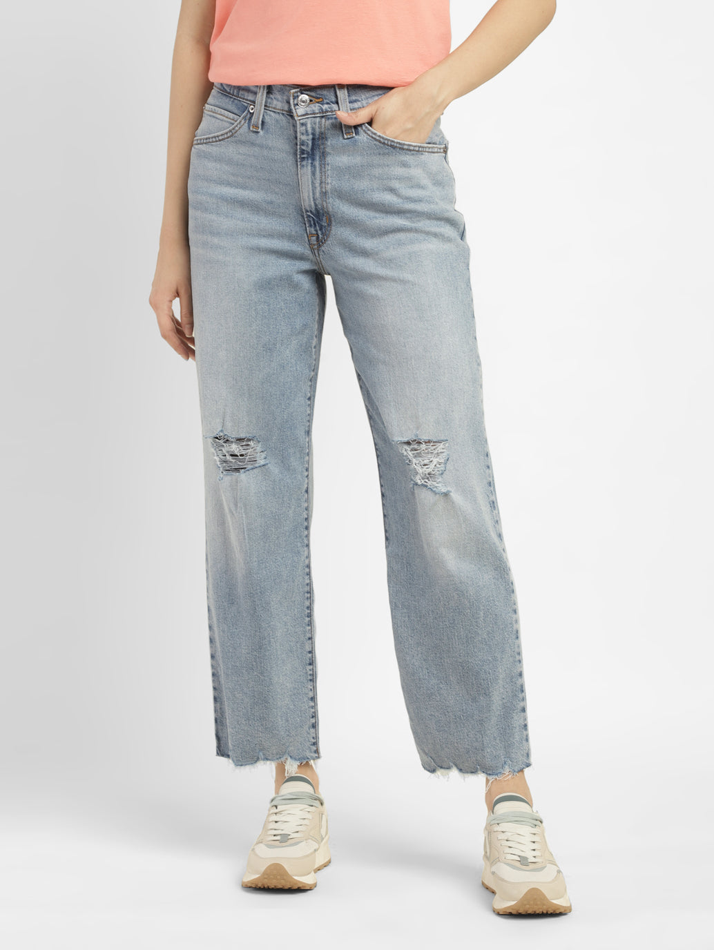 Women's 94 Blue Baggy Fit High Rise Jeans - e22793c1-2ac0-4dca-a307-b4a52ebf86b3 View