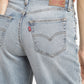Women's 94 Blue Baggy Fit High Rise Jeans - BackDetails View
