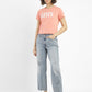 Women's 94 Blue Baggy Fit High Rise Jeans - ModelFront View