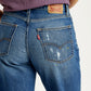 Women's 94 Blue Baggy Fit Mid Rise Jeans - Detail View