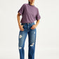 Women's 94 Blue Baggy Fit Mid Rise Jeans - Styleshot View