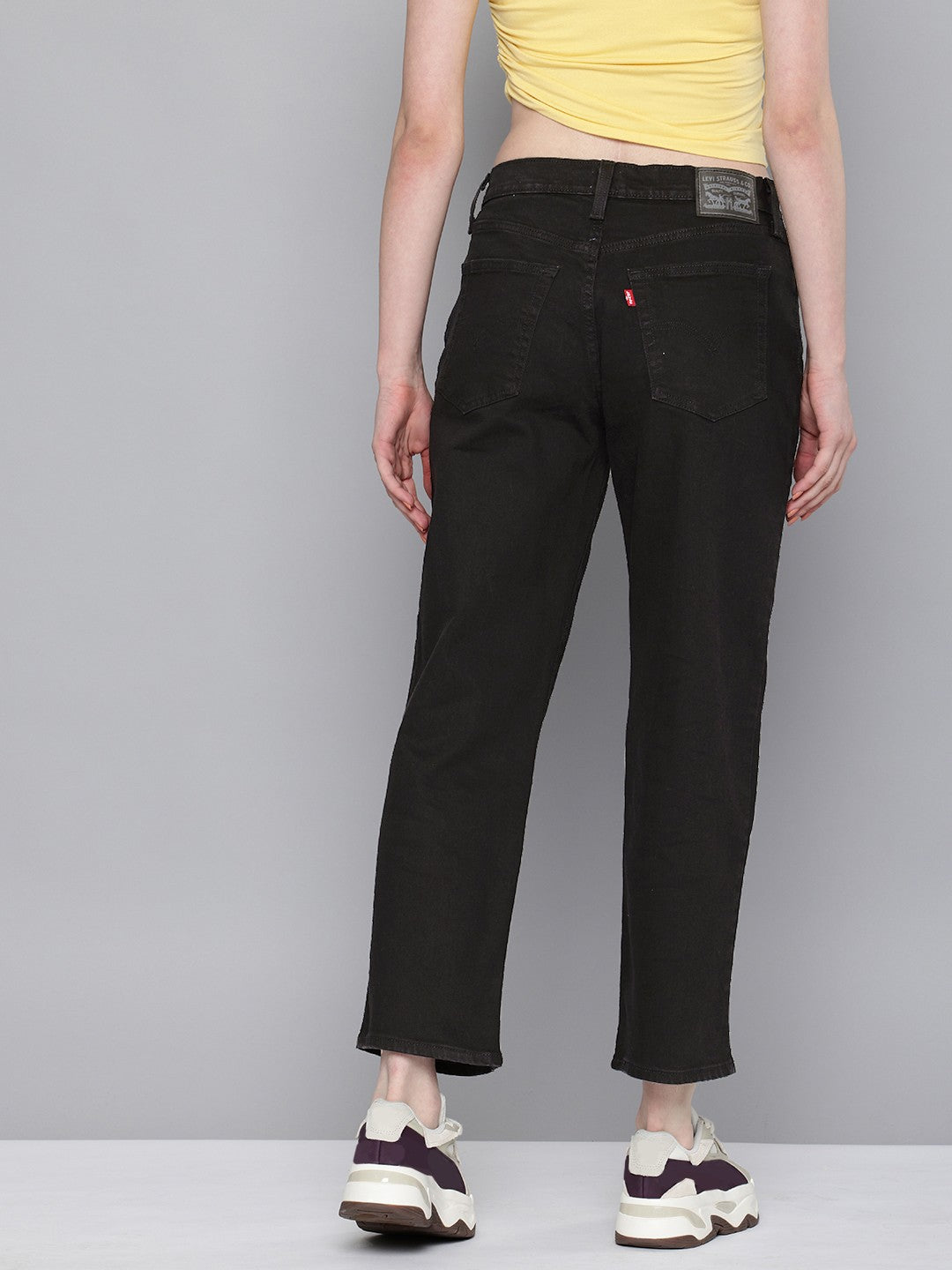 Women's 94 Black Baggy Fit High Rise Jeans - 3 View
