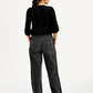 Women's 94 Charcoal Grey Baggy Fit High Rise Jeans - Back View
