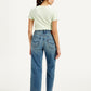 Women's 94 Blue Baggy Fit Mid Rise Jeans - Back View