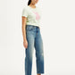 Women's 94 Blue Baggy Fit Mid Rise Jeans - Side View