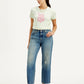 Women's 94 Blue Baggy Fit Mid Rise Jeans - Styleshot View