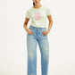 Women's 94 Blue Baggy Fit High Rise Jeans - Front View