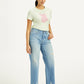 Women's 94 Blue Baggy Fit High Rise Jeans - Side View