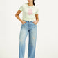 Women's 94 Blue Baggy Fit High Rise Jeans - Styleshot View
