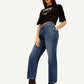 Women's 94 Blue Baggy Fit Mid Rise Jeans - Elevated View