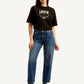 Women's 94 Blue Baggy Fit Mid Rise Jeans - Front View