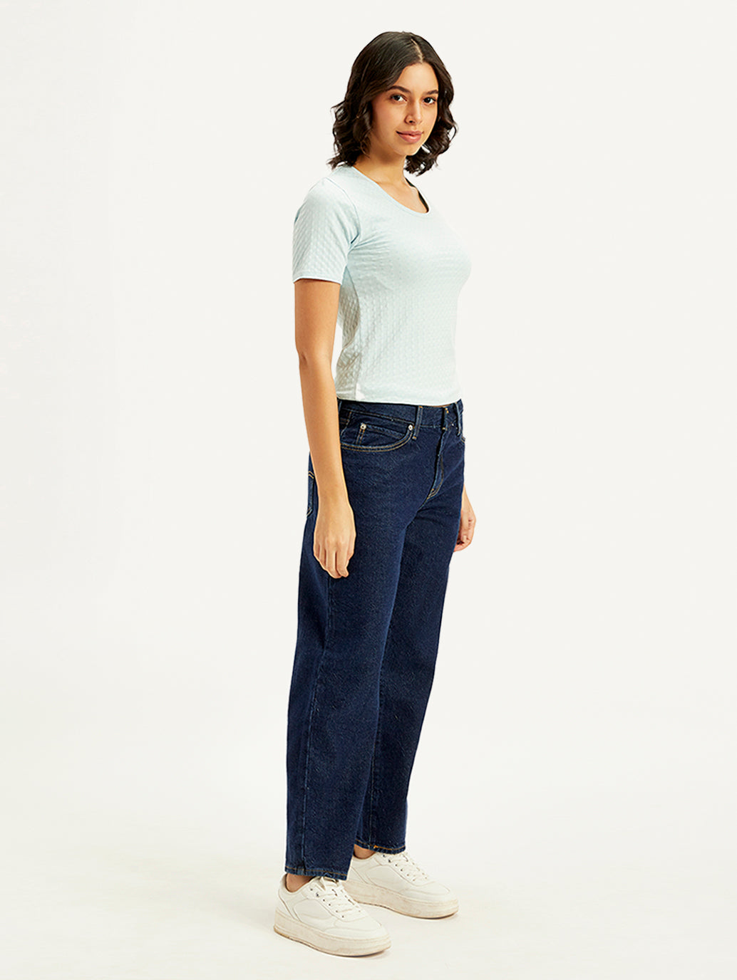 Women's 94 Blue Baggy Fit High Rise Jeans - e2bbd367-01a5-406b-b364-eb4845ec6aa2 View