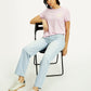 Women's 94 Light Indigo Baggy Fit Mid Rise Jeans - Elevated View
