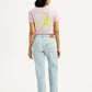Women's 94 Light Indigo Baggy Fit Mid Rise Jeans - Back View