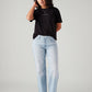 Women's 94 Light Blue Baggy Fit Mid Rise Jeans - Styleshot View