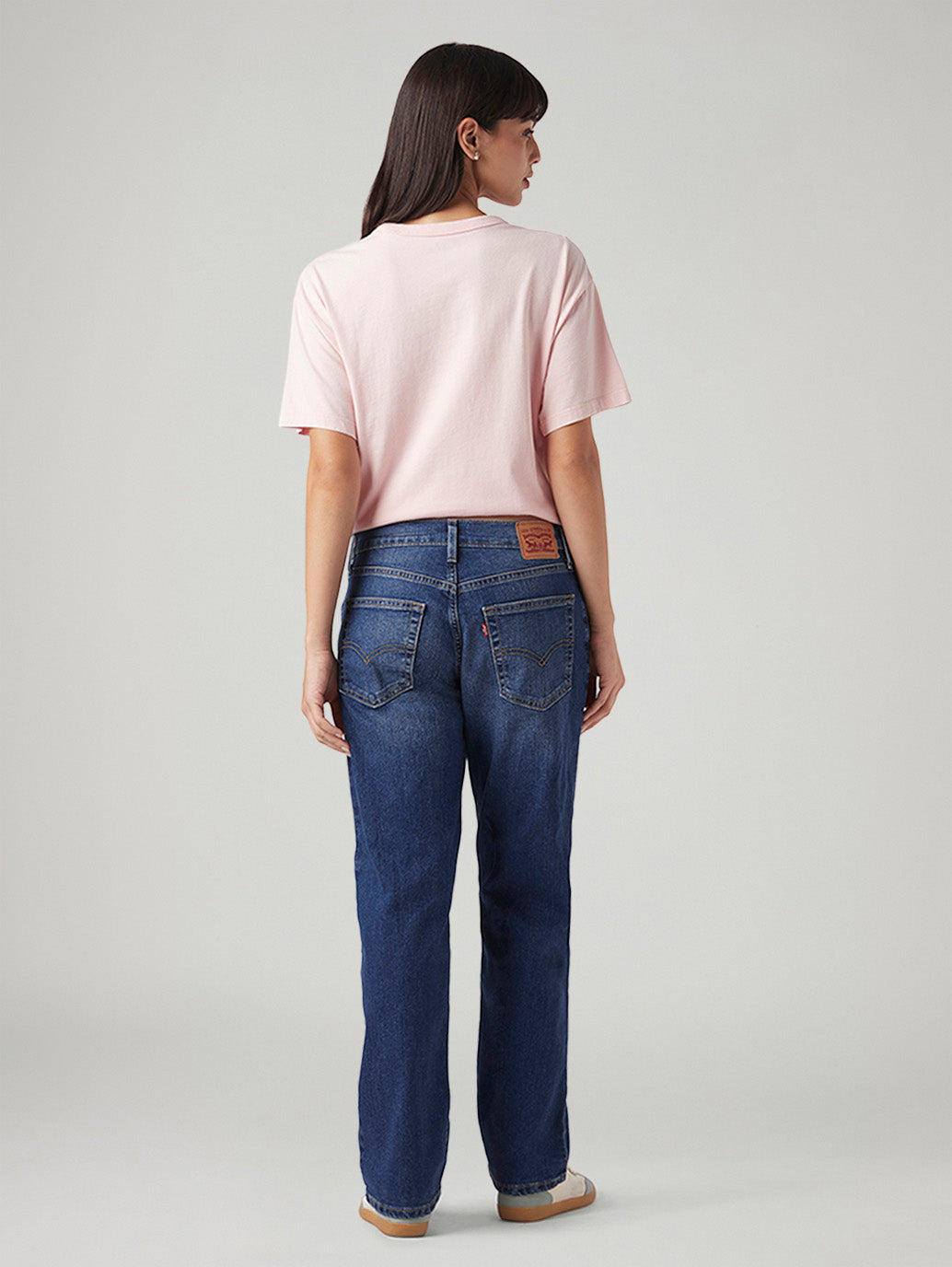Women's 94 Blue Baggy Fit High Rise Jeans - Back View