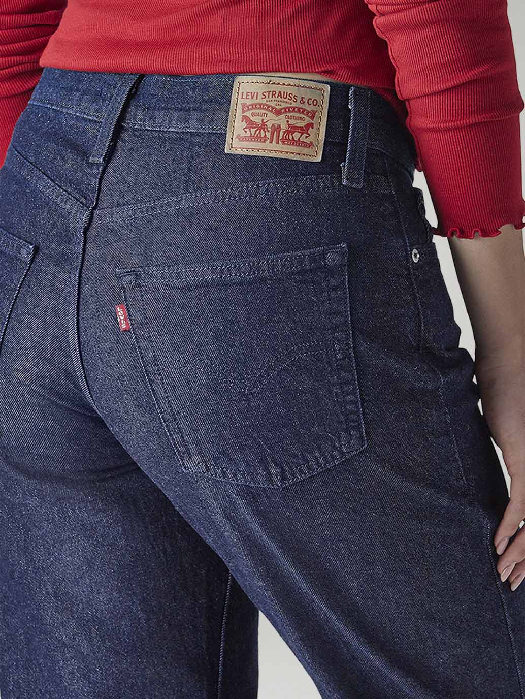 Women's 94 Dark Blue Baggy Fit Mid Rise Jeans - 20 View