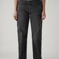 Women's 94 Black Baggy Fit Mid Rise Jeans - Front View