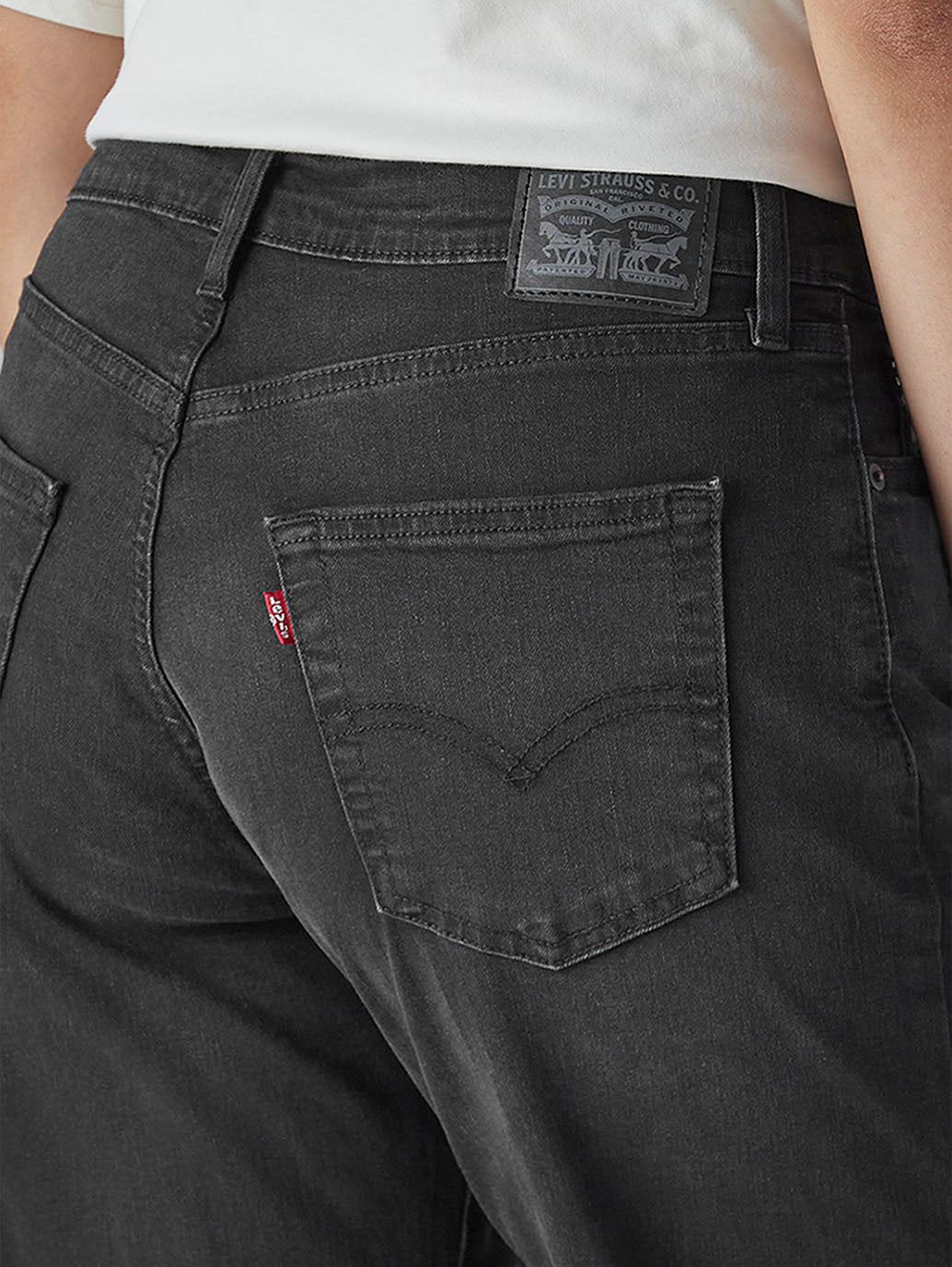 Women's 94 Black Baggy Fit Mid Rise Jeans - Detail View