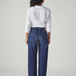 Women's 94 Blue Baggy Fit Mid Rise Jeans - Back View