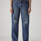 Women's 94 Blue Baggy Fit Mid Rise Jeans - Front View