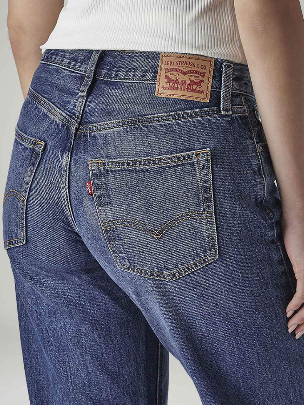 Women's 94 Blue Baggy Fit Mid Rise Jeans - 20 View