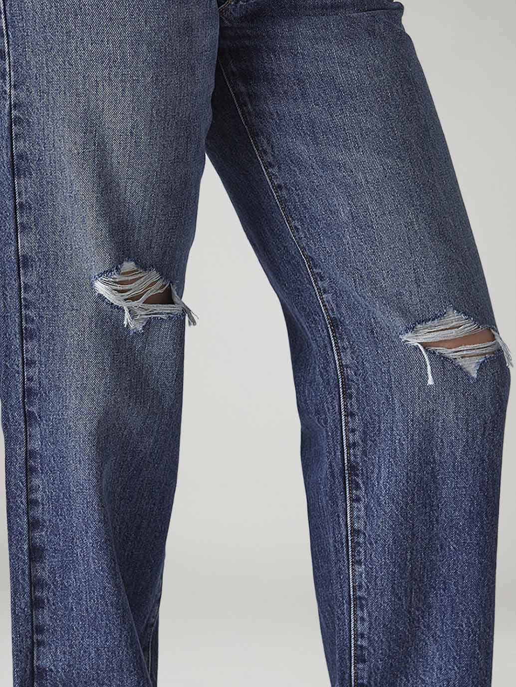 Women's 94 Blue Baggy Fit Mid Rise Jeans - 20 View
