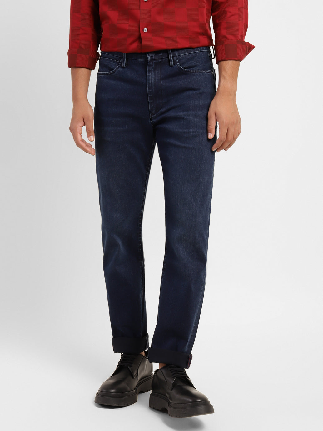 Men's 513 Blue Slim Straight Fit Mid Rise Jeans - b3cd9bd3-5c0f-4622-85ec-1e9fe3f3d12b View