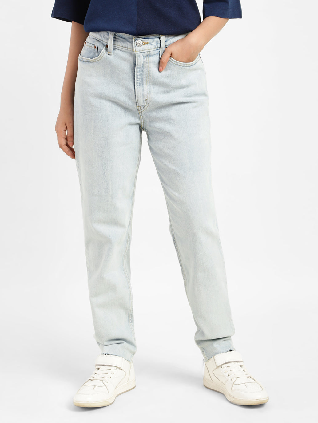 Women's 80s Mom Blue Loose Fit Mid Rise Jeans - 31e1e42e-42af-4590-a424-0f63c7a91c4d View