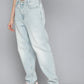 Women's 80s Mom Blue Loose Fit High Rise Jeans - 2 View