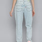 Women's 80s Mom Blue Loose Fit High Rise Jeans - 3 View