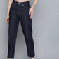 Women's 80s Mom Navy Blue Loose Fit High Rise Jeans - 1 View
