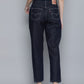 Women's 80s Mom Navy Blue Loose Fit High Rise Jeans - 3 View