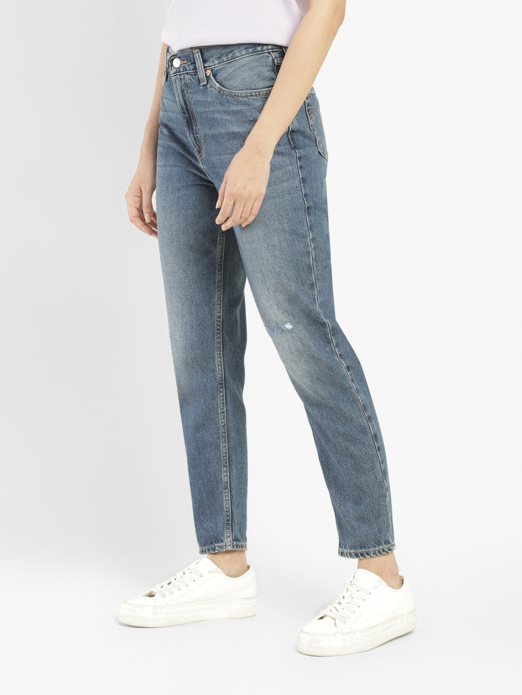 Women's 80s Mom Blue Loose Fit Mid Rise Jeans - a8b64bb5-3434-4a51-8c66-6fa5edba2b14 View