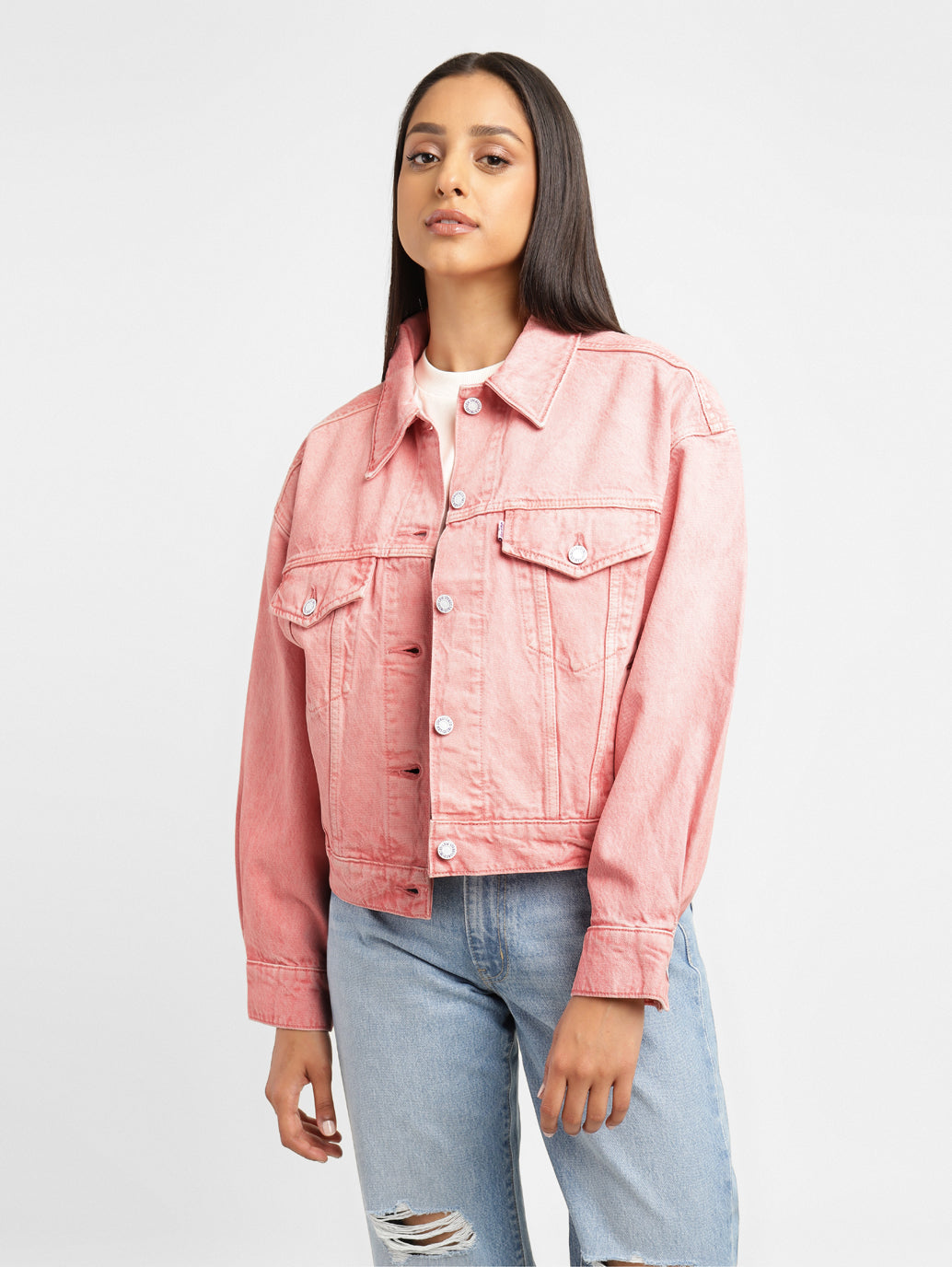 Levi's x Deepika Padukone Solid Peach Spread Collar Jacket