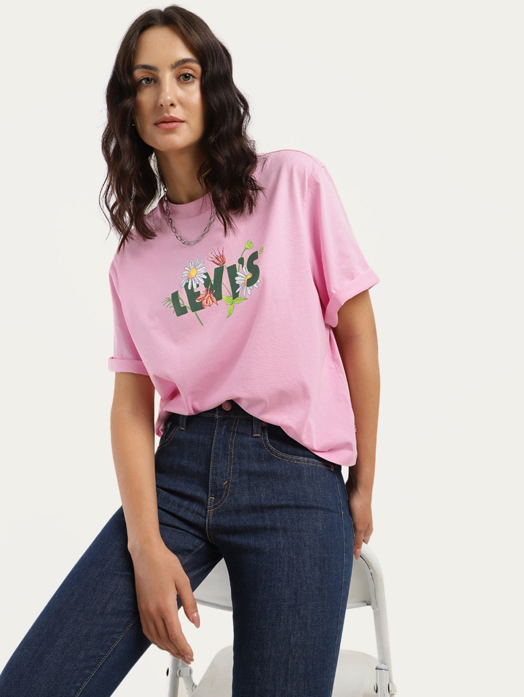Women's Brand Logo Oversized T-Shirt - Styleshot View