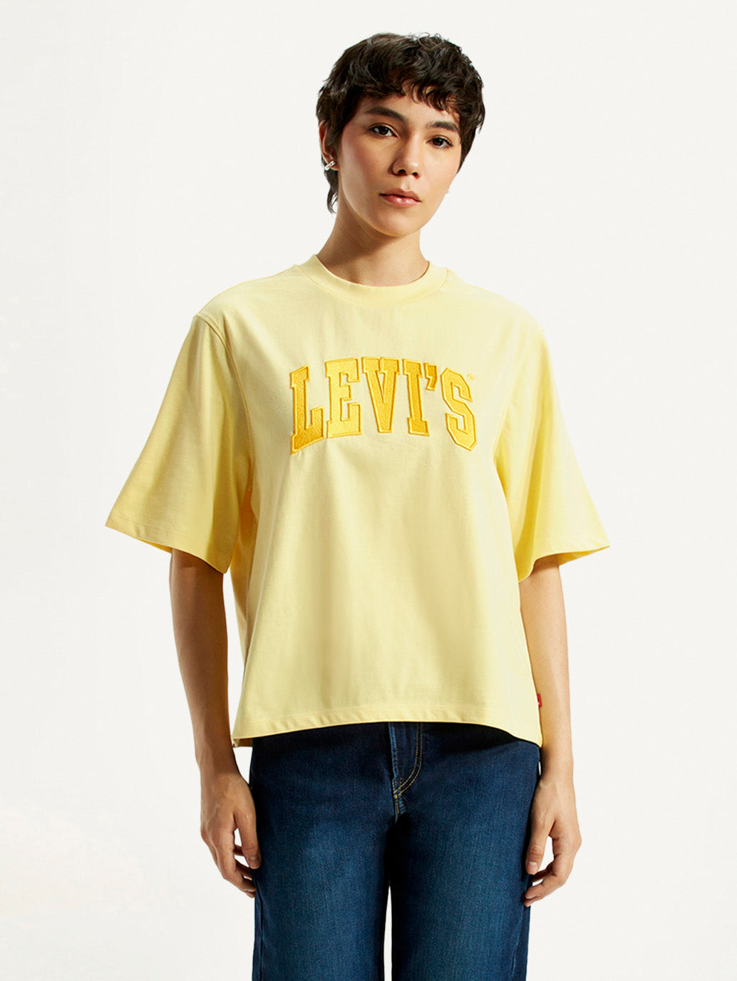 Women's Typography Relaxed Fit T-Shirt - Front View