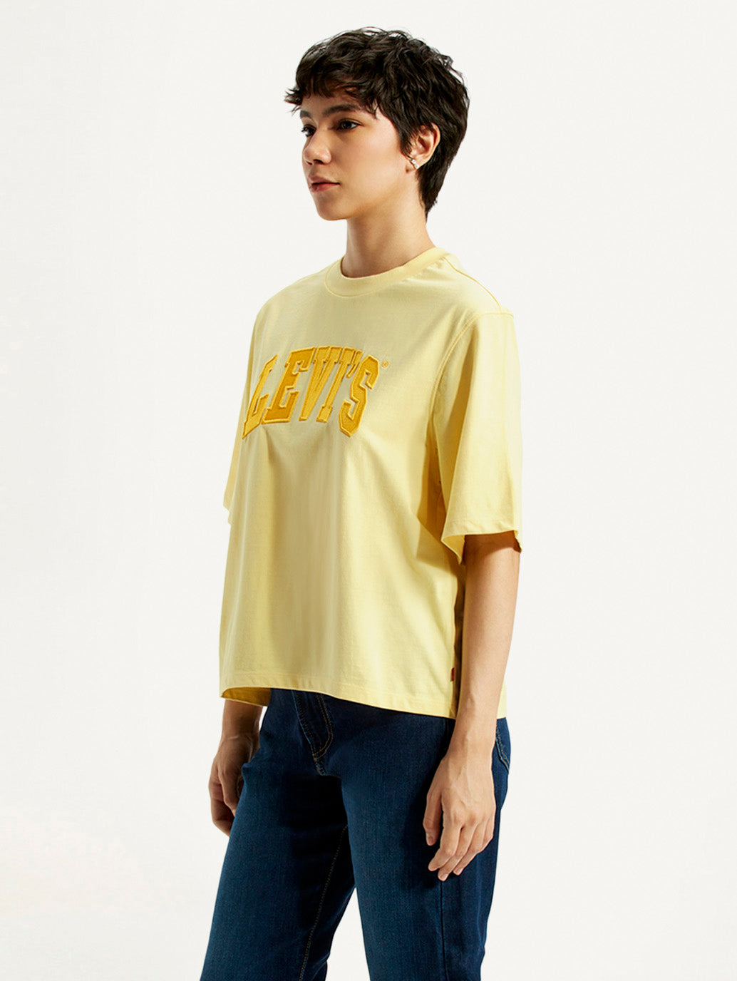 Women's Typography Relaxed Fit T-Shirt - Side View